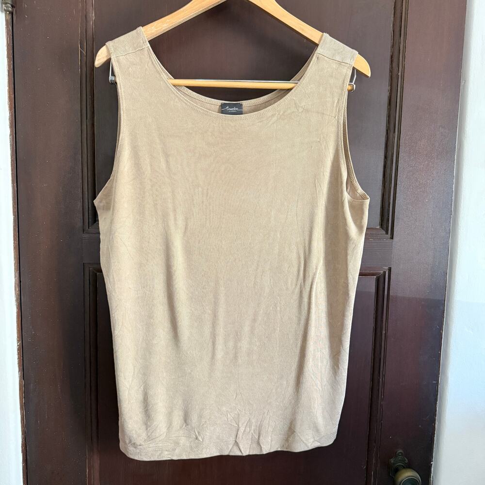 CHICO'S TRAVELERS | Taupe Scoop Neck Tank Top Layering Cami Tank | XL 3